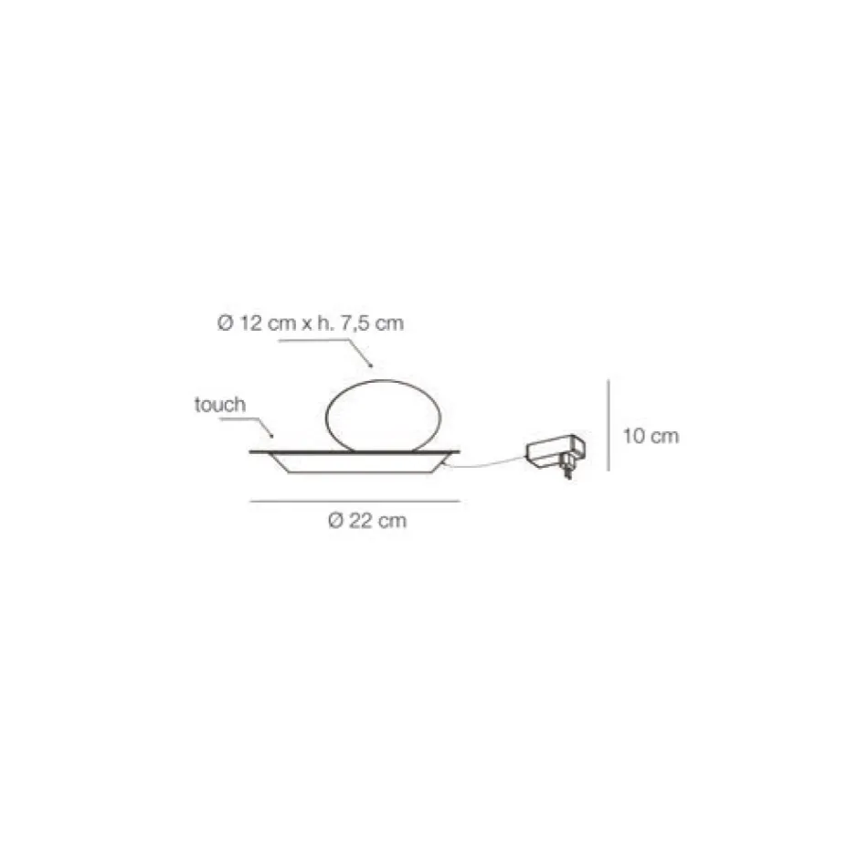 Lampadaire en aluminium, métal et verre blanc - Luma Viadurini