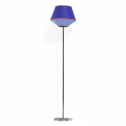 Lampadaire en métal chromé avec abat-jour en tissu Made in Italy - Soya Viadurini
