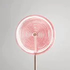 Lampadaire en Métal et Verre Décoré de Lignes Concentriques - Hackberry Viadurini