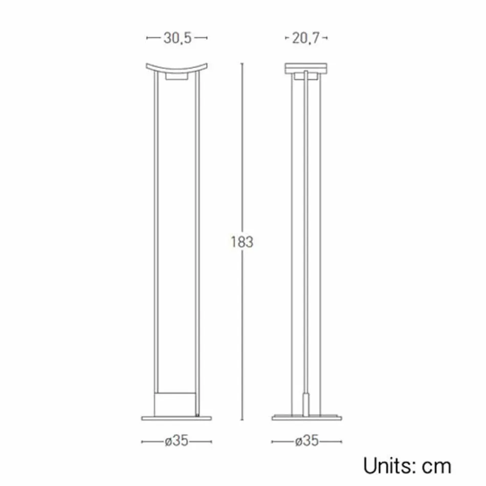 Lampadaire en Métal Laqué avec LED Intégrée Made in Italy - Indra Viadurini