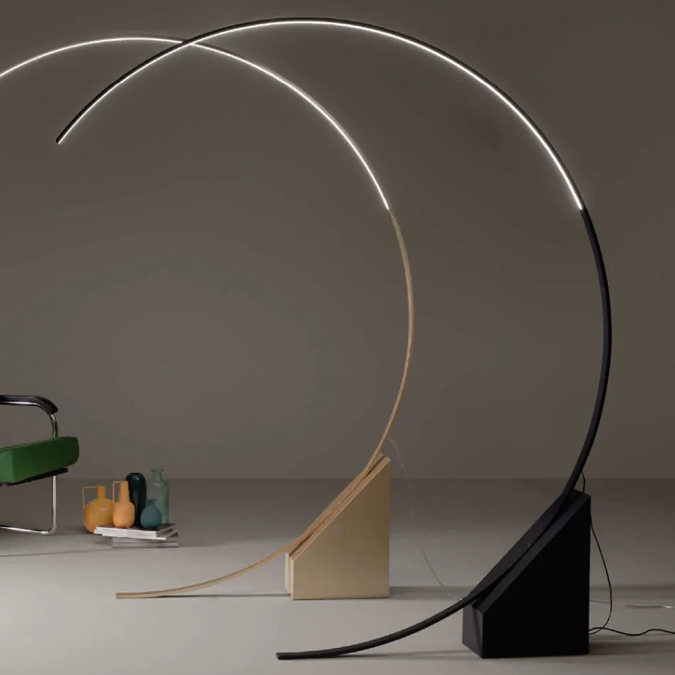 Lampadaire en Métal Peint avec Lumière LED Dimmable - Eucalyptus Viadurini