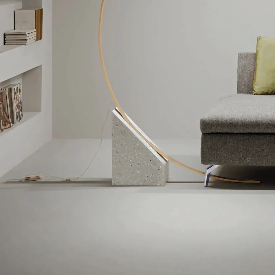 Lampadaire en Métal Peint avec Lumière LED Dimmable - Eucalyptus Viadurini