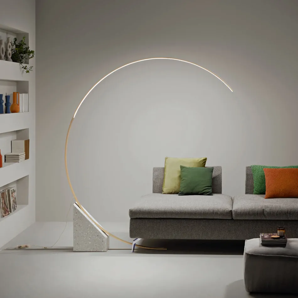 Lampadaire en Métal Peint avec Lumière LED Dimmable - Eucalyptus Viadurini