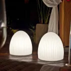 Lampadaire en plastique blanc avec design LED, solaire ou E27 - Massostar Viadurini