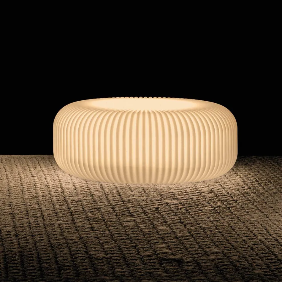 Lampadaire d'extérieur en polyéthylène albâtre fabriqué en Italie - Disco Viadurini