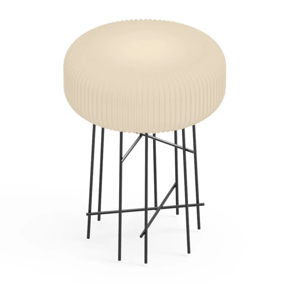 Lampadaire d'extérieur en polyéthylène albâtre fabriqué en Italie - Disco Viadurini