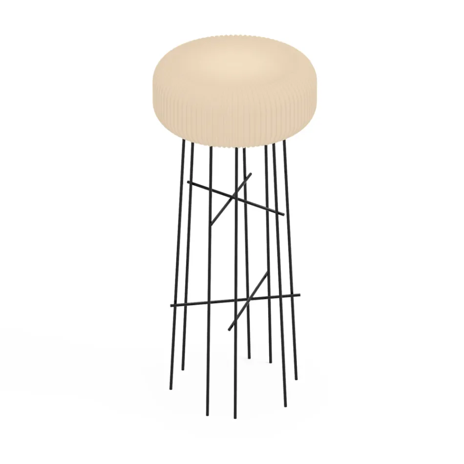 Lampadaire d'extérieur en polyéthylène albâtre fabriqué en Italie - Disco Viadurini