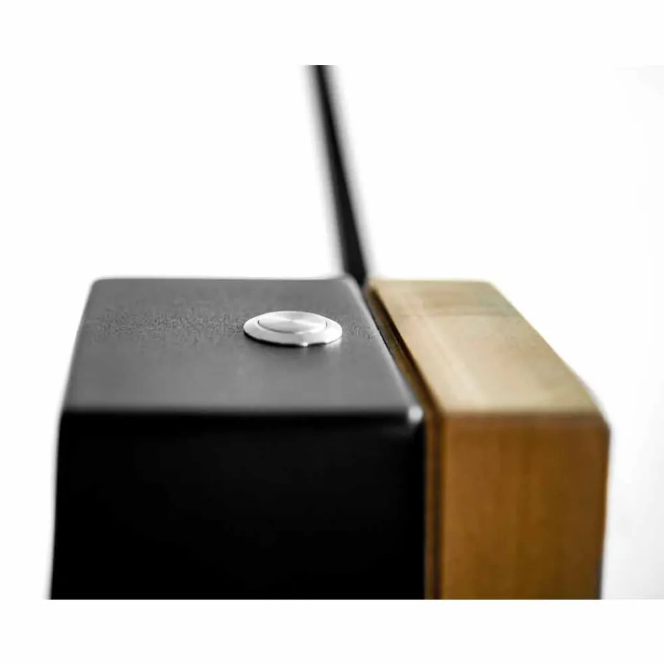 Lampadaire en Chêne Massif et Acier Made in Italy, Précieux - Calisto Viadurini