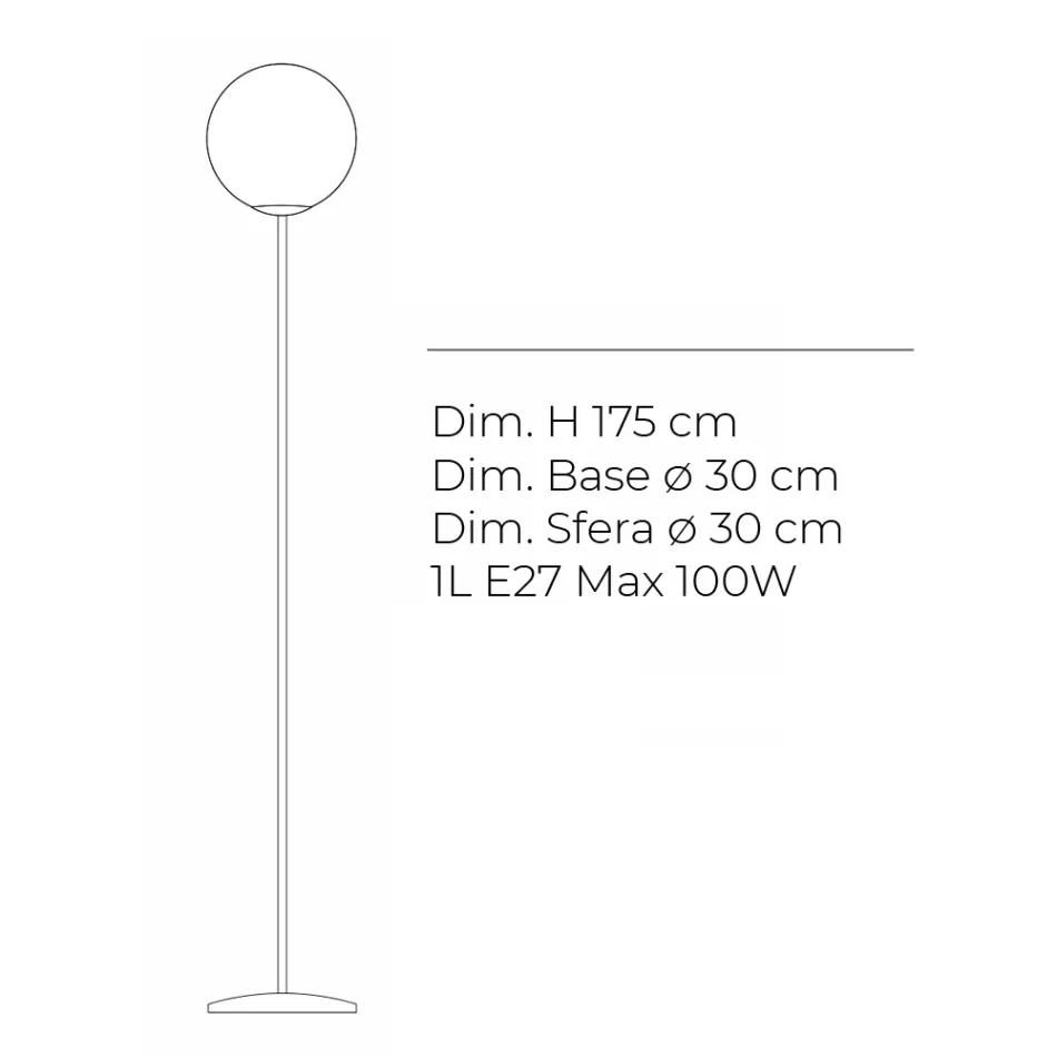 Lampadaire Althea en verre doublé poli ou satiné, fabriqué en Italie Viadurini