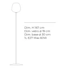 Lampadaire en verre opaque ou transparent, fabriqué en Italie - Elisia Viadurini