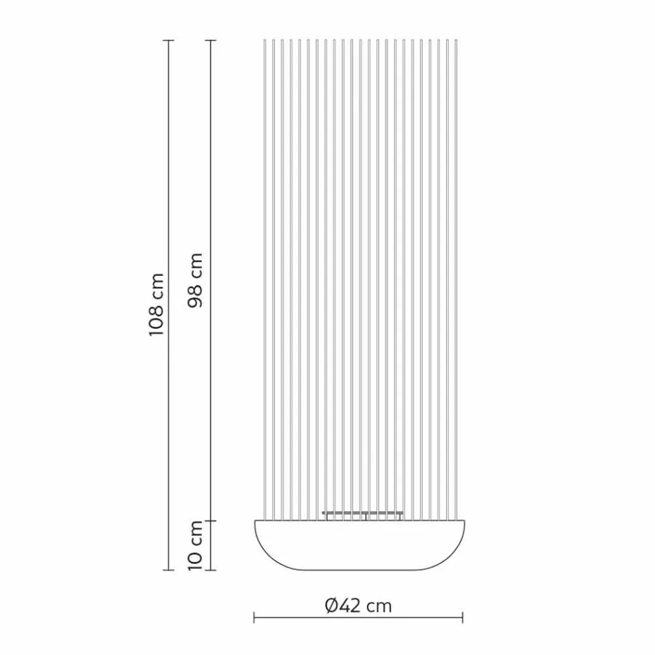 Lampadaire LED en Technopolymère Gris et Tiges Pvc Blanc - Touch Viadurini