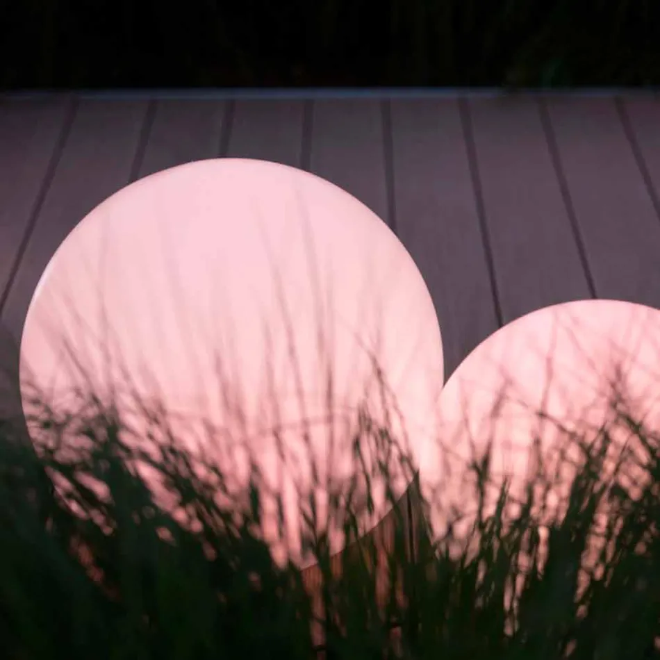 Lampadaire LED multicolore en plastique blanc, design rond - Globostar Viadurini