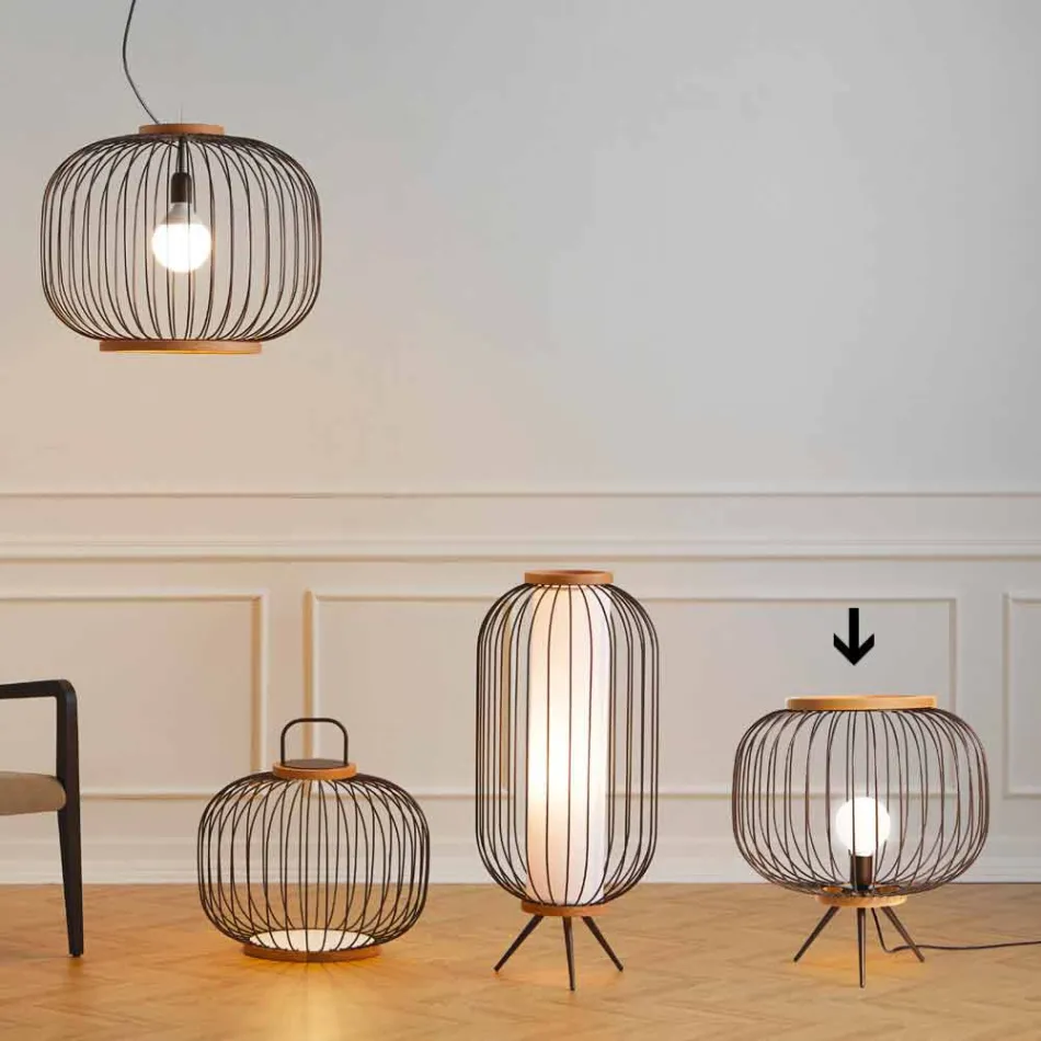 Lampe en acier au sol design contemporain Ø48xh.52 cm Leira Viadurini