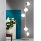 Lampadaire Moderne en Métal Noir ou Or et Verre Soufflé - Birga Viadurini