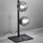 Lampadaire Moderne en Métal Noir ou Or et Verre Soufflé - Birga Viadurini