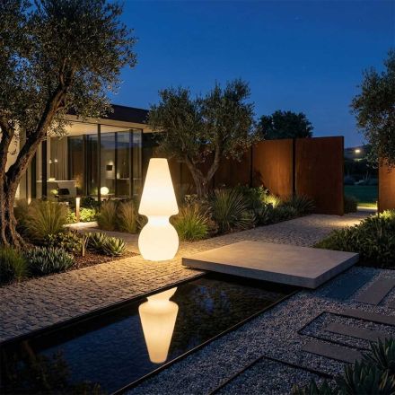 Lampadaire d'extérieur Alvarez avec éclairage LED en polyéthylène, fabriqué en Italie Viadurini