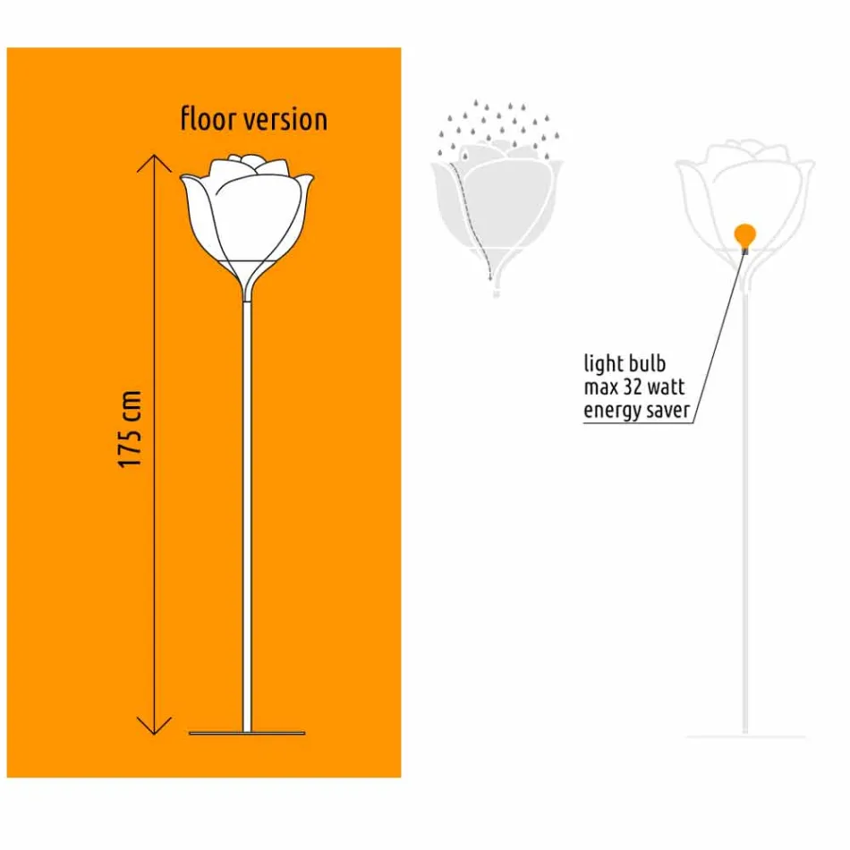 Lampadaire d'extérieur design fleur en plastique - Baby Love - Myyour Viadurini