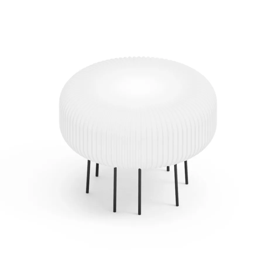 Lampadaire d'extérieur Disco en polyéthylène blanc, fabriqué en Italie Viadurini
