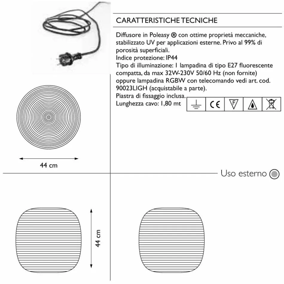 Lampadaire pour design extérieur en 3 tailles, 2 pièces - Pandora S par Myyour Viadurini