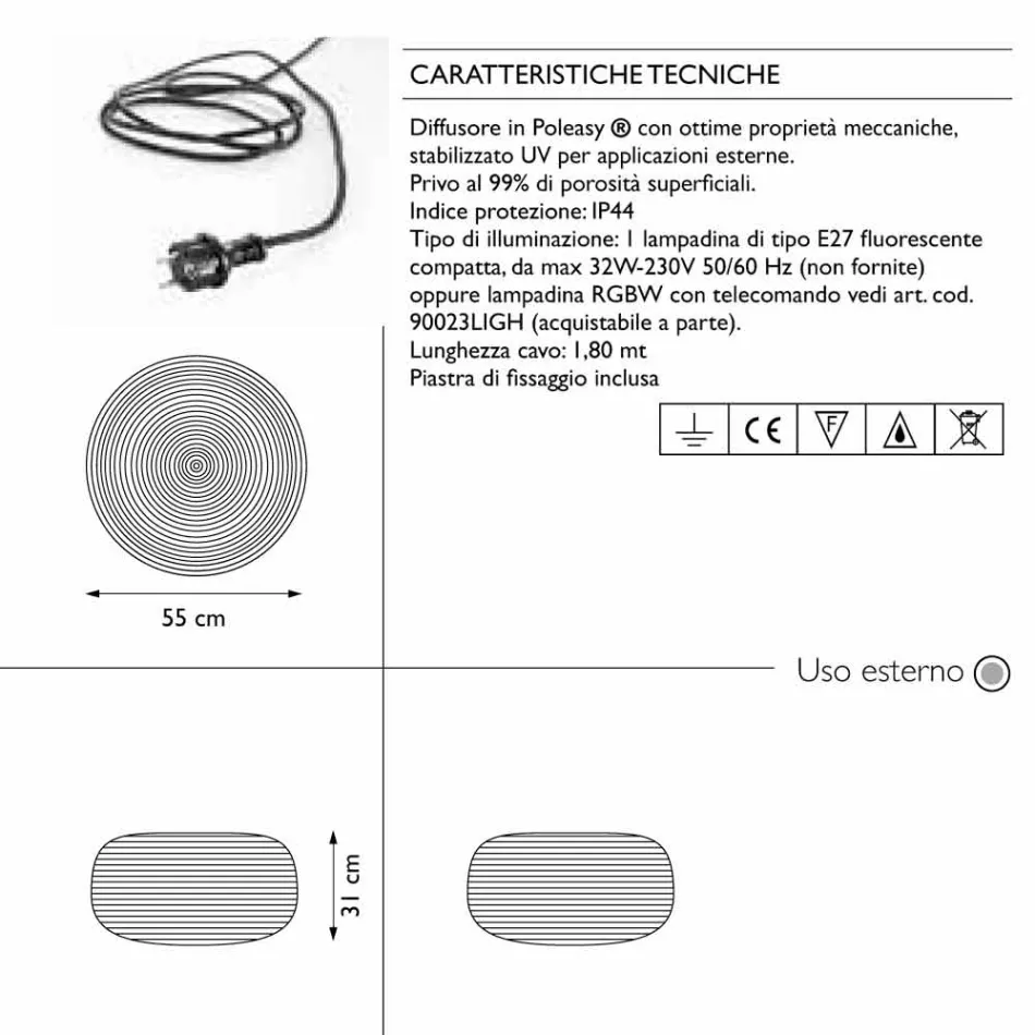 Lampadaire pour design extérieur en 3 tailles, 2 pièces - Pandora S par Myyour Viadurini