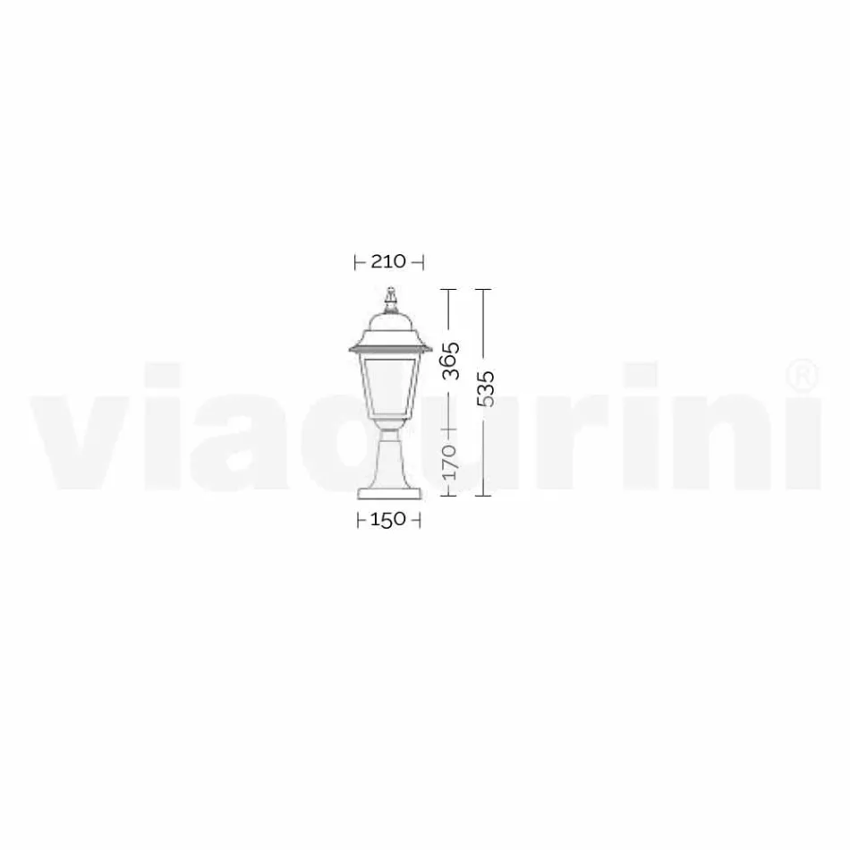 Lampadaire d'extérieur en aluminium fabriqué en Italie, Aquilina Viadurini