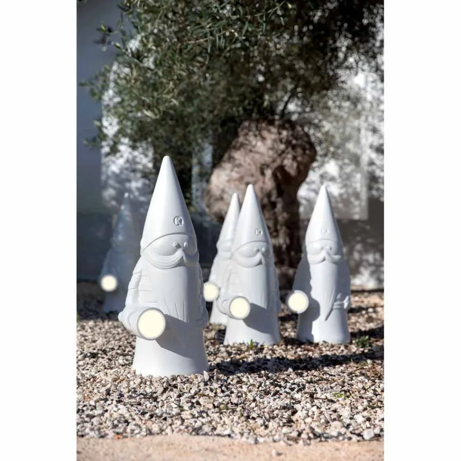 Lampadaire LED extérieur au design moderne en technopolymère blanc - Nano Viadurini