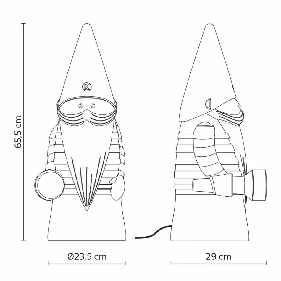 Lampadaire LED extérieur au design moderne en technopolymère blanc - Nano Viadurini