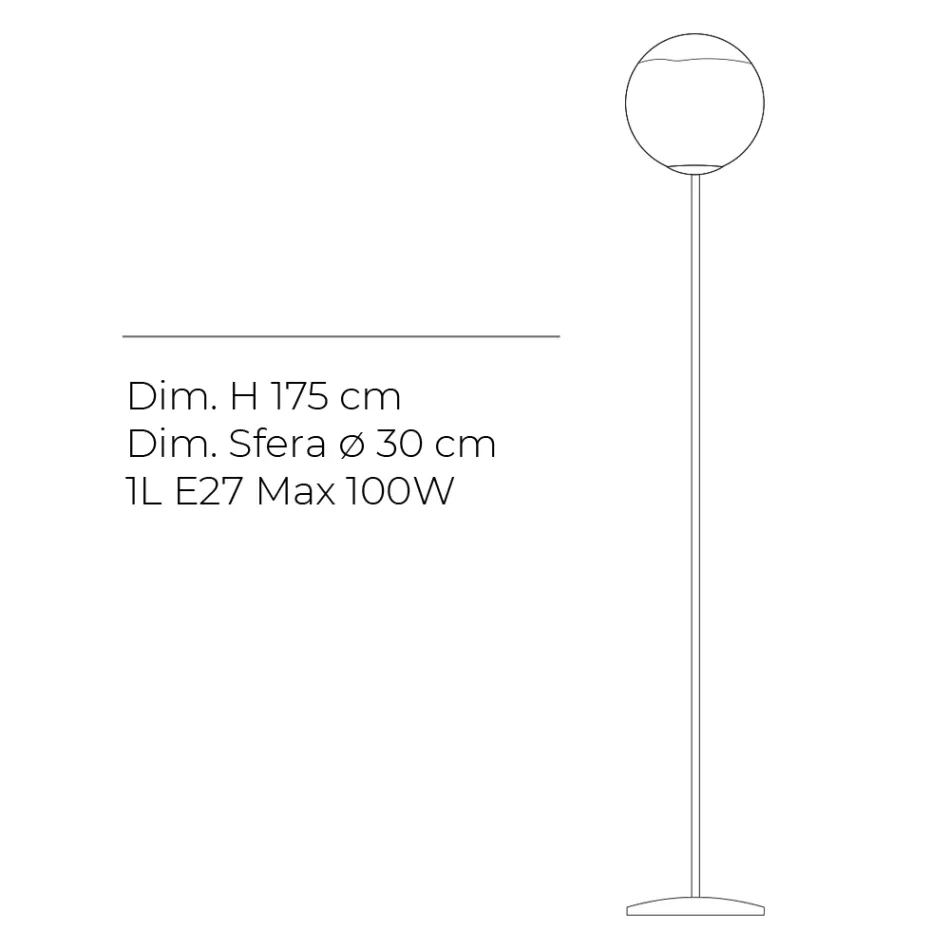 Lampadaire Isotta en verre blanc, fabriqué en Italie Viadurini