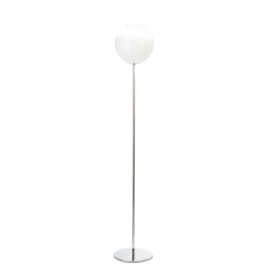 Lampadaire Isotta en verre blanc, fabriqué en Italie Viadurini