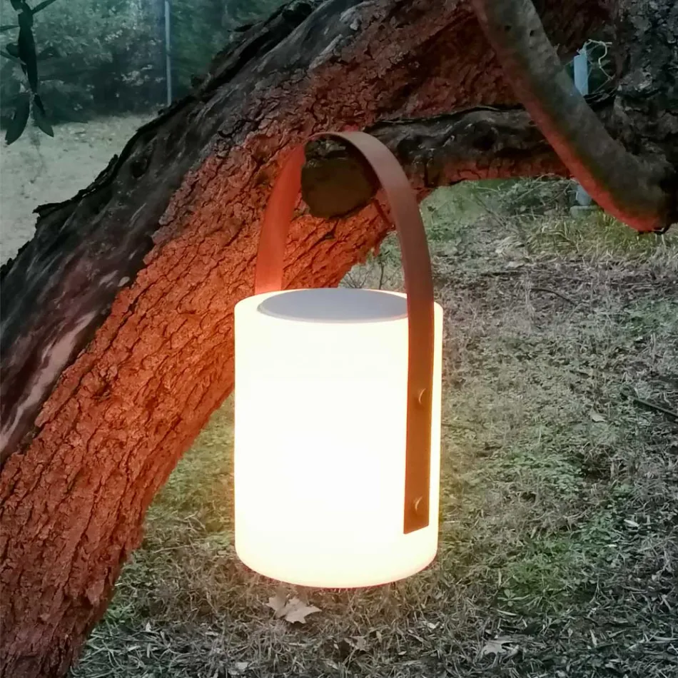 Lampe design portable pour l'extérieur avec LED multicolores, haut-parleur Bluetooth et télécommande (IP44) Viadurini