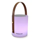 Lampe design portable pour l'extérieur avec LED multicolores, haut-parleur Bluetooth et télécommande (IP44) Viadurini