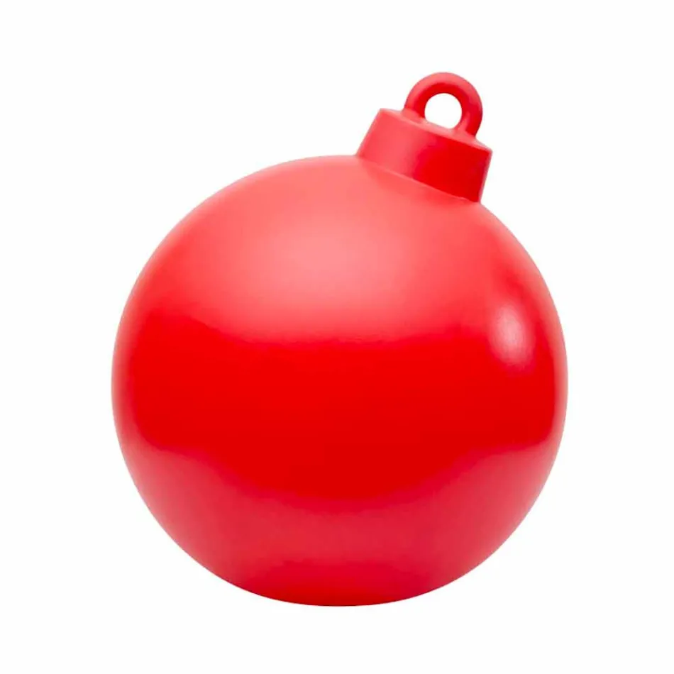 Lampe de décoration intérieure ou extérieure rouge, boule de Noël blanche - Pallastar Viadurini