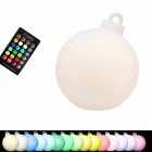 Lampe de décoration intérieure ou extérieure rouge, boule de Noël blanche - Pallastar Viadurini