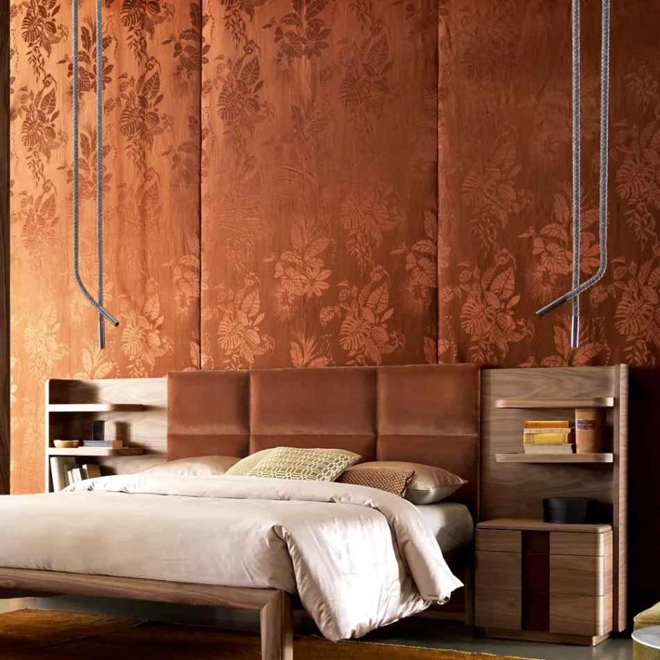 Lampe suspension Grilli Snake en cuir et métal made in Italy Viadurini