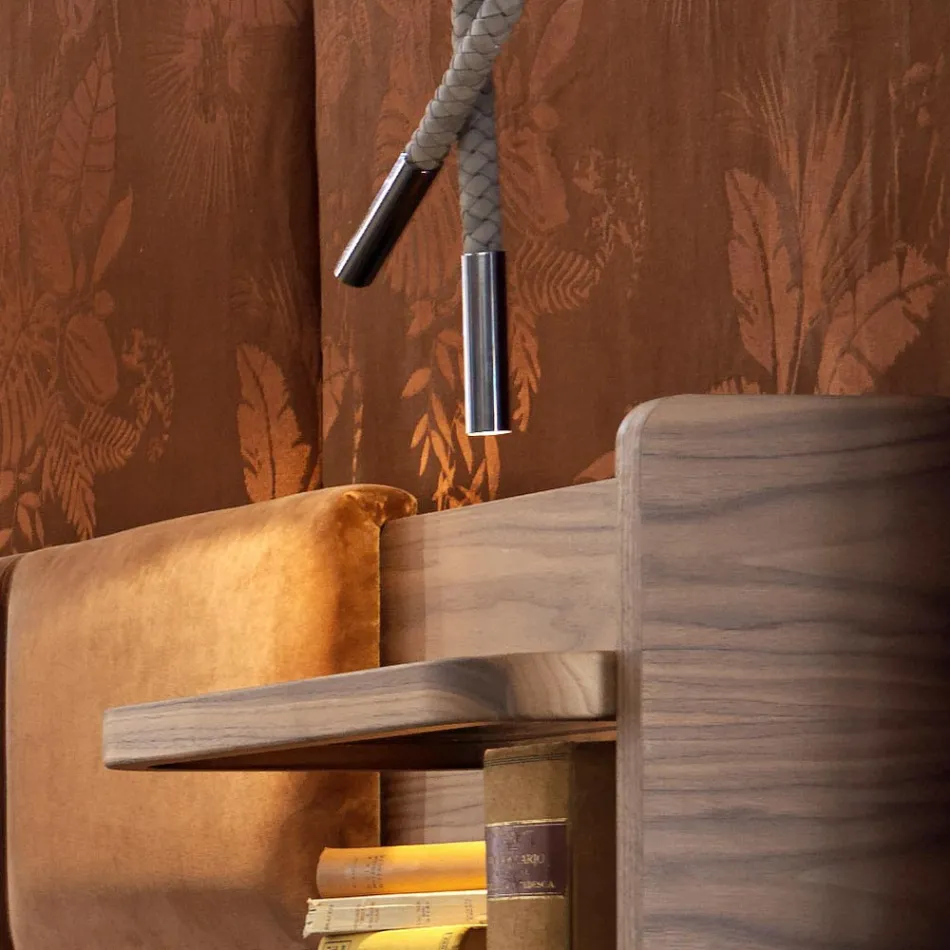 Lampe suspension Grilli Snake en cuir et métal made in Italy Viadurini