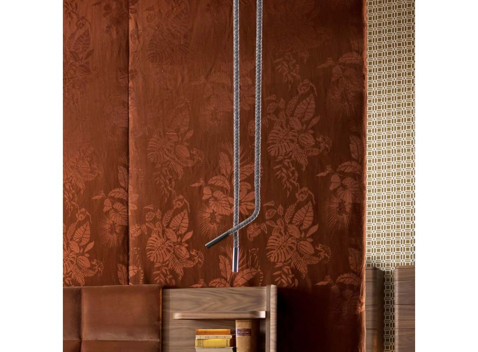 Lampe suspension Grilli Snake en cuir et métal made in Italy Viadurini