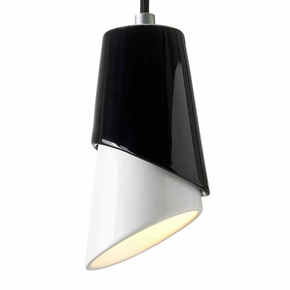 Lampe à suspension design en céramique produite en Italie, Asie Viadurini