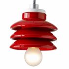 Lampe à suspension design en céramique rouge fabriquée en Italie, Asie Viadurini