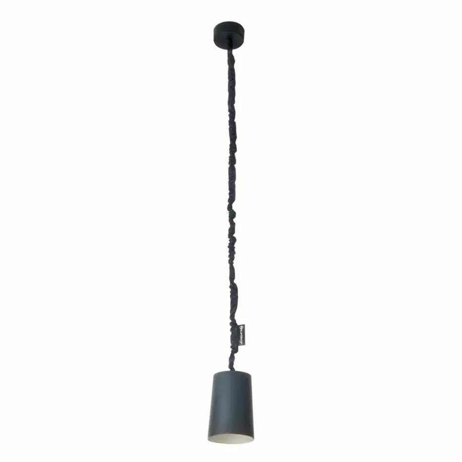 Lampe design à suspension In-es.artdesign peinture résine tableau noir Viadurini