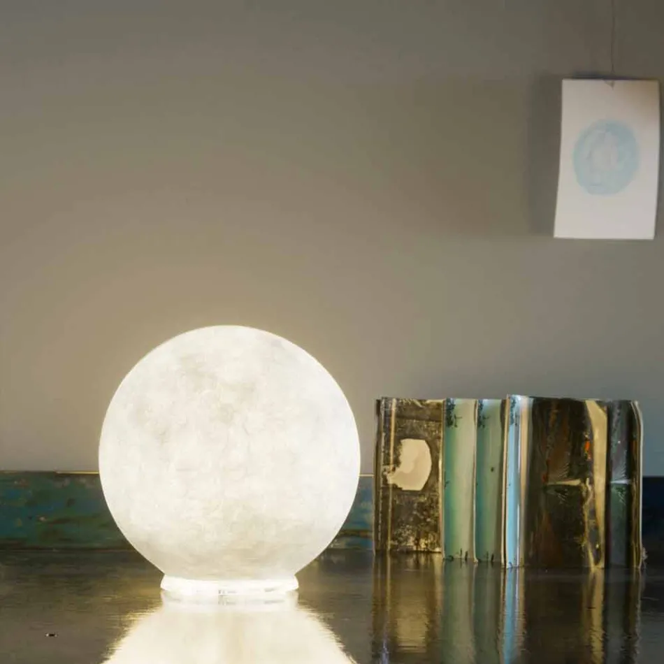 Lampe design de table In-es.artdesign T.moon en blanc nébulite Viadurini