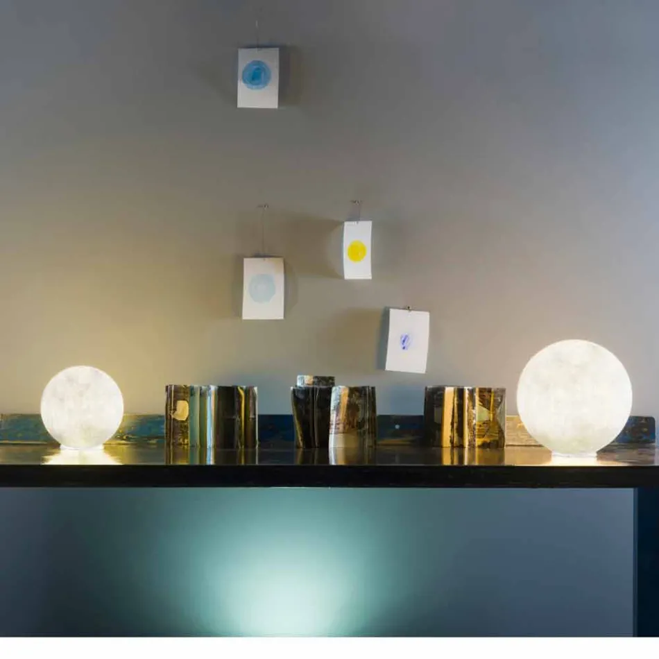 Lampe design de table In-es.artdesign T.moon en blanc nébulite Viadurini