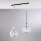 Lampe design Atlas en verre et métal avec pendentifs en cristal Viadurini
