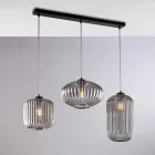 Lampe à 3 lumières en verre noir et métal pour Tucana Viadurini