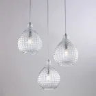 Lampe design en verre et métal fabriquée en Italie pour une décoration élégante - Atlas Viadurini