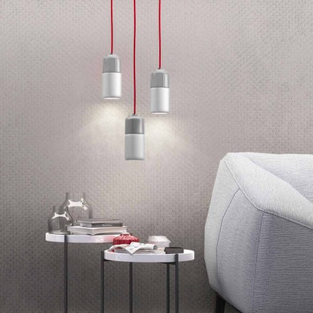 Lampe design suspendue en céramique et aluminium fabriqué en Italie, Asie Viadurini