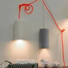 Lampe design suspendue In-es.artdesign Candle 1 en laprène coloré Viadurini