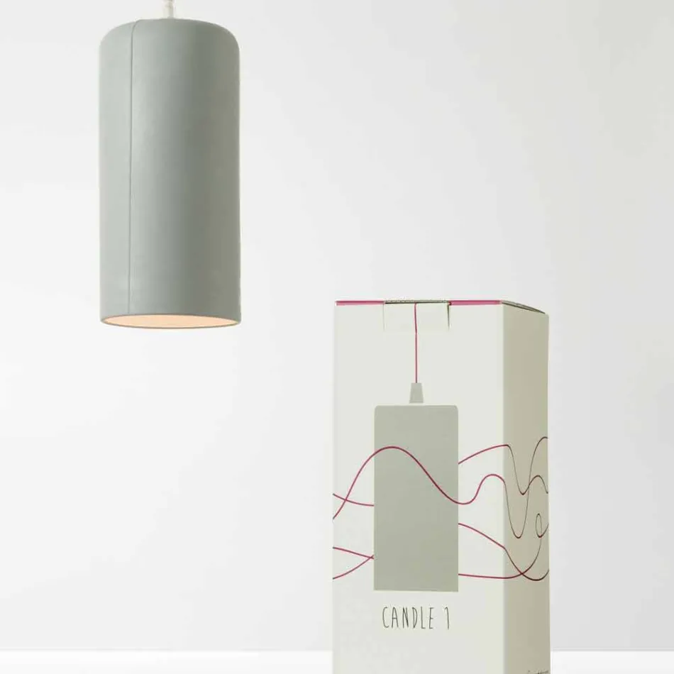 Lampe design suspendue In-es.artdesign Candle 1 en laprène coloré Viadurini