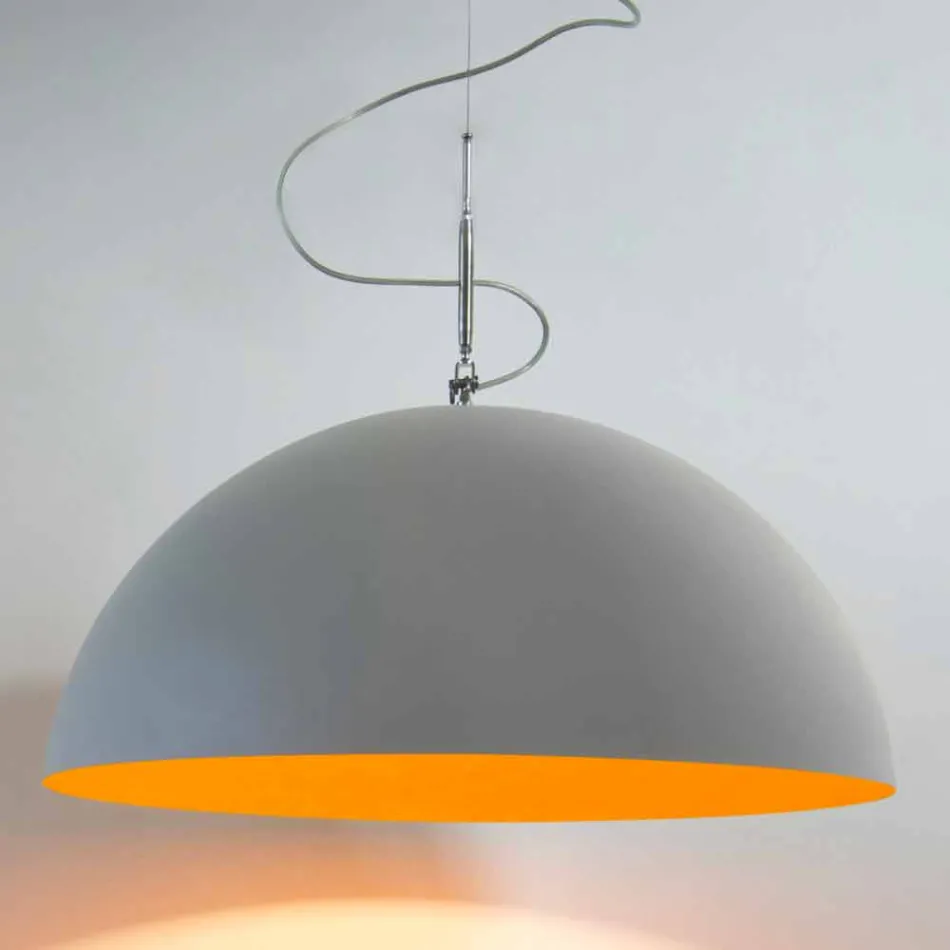 Lampe design suspendue In-es.artdesign Mezza Luna Ciment paint Viadurini