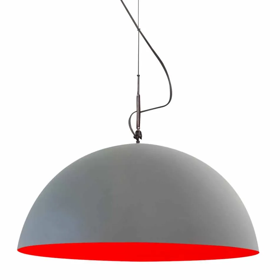 Lampe design suspendue In-es.artdesign Mezza Luna Ciment paint Viadurini