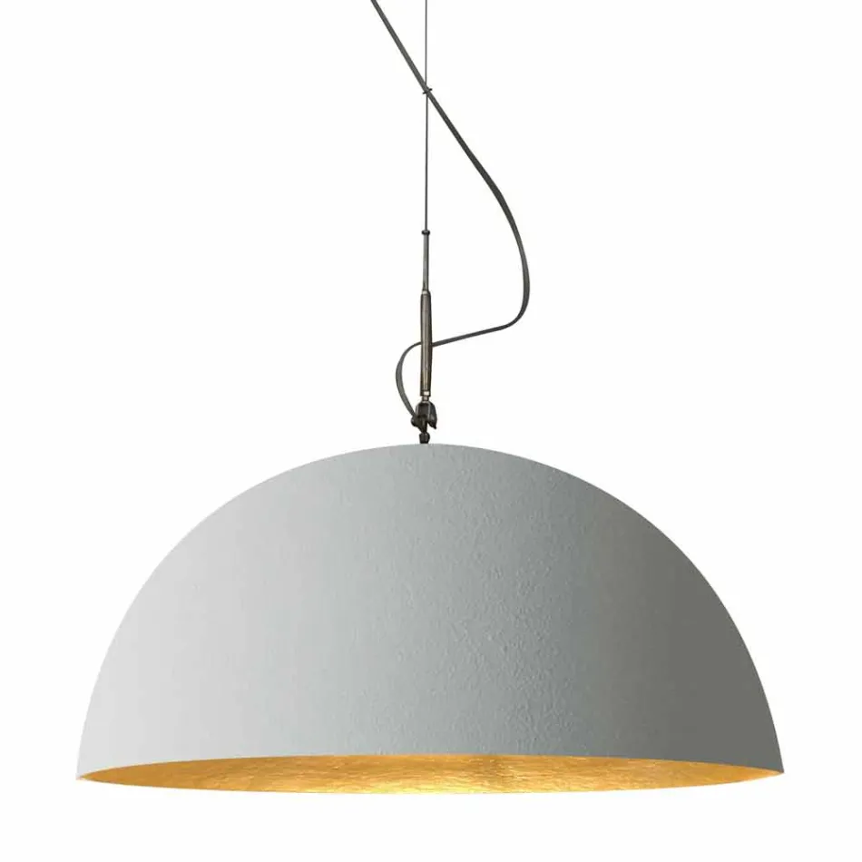 Lampe design suspendue In-es.artdesign Mezza Luna Ciment paint Viadurini
